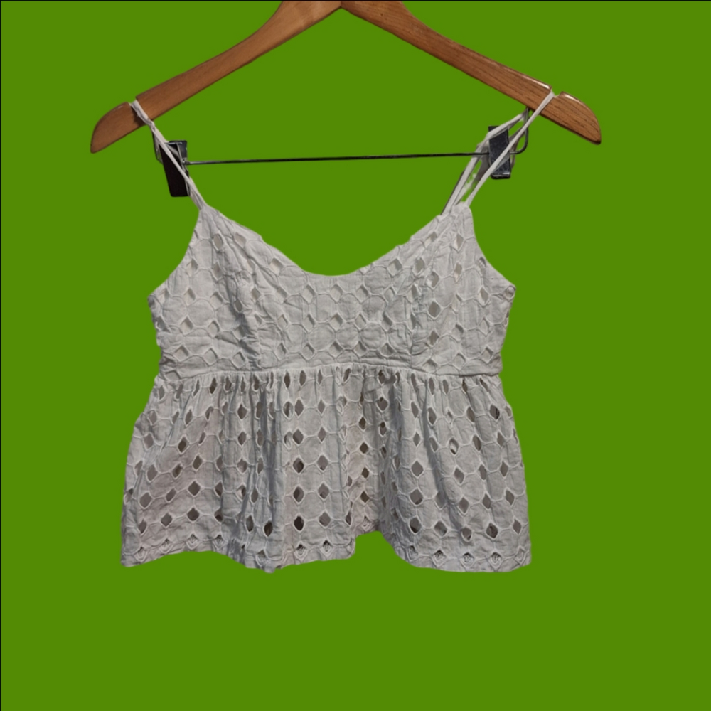 Clayton White Eyelet Women's Halter Top XS